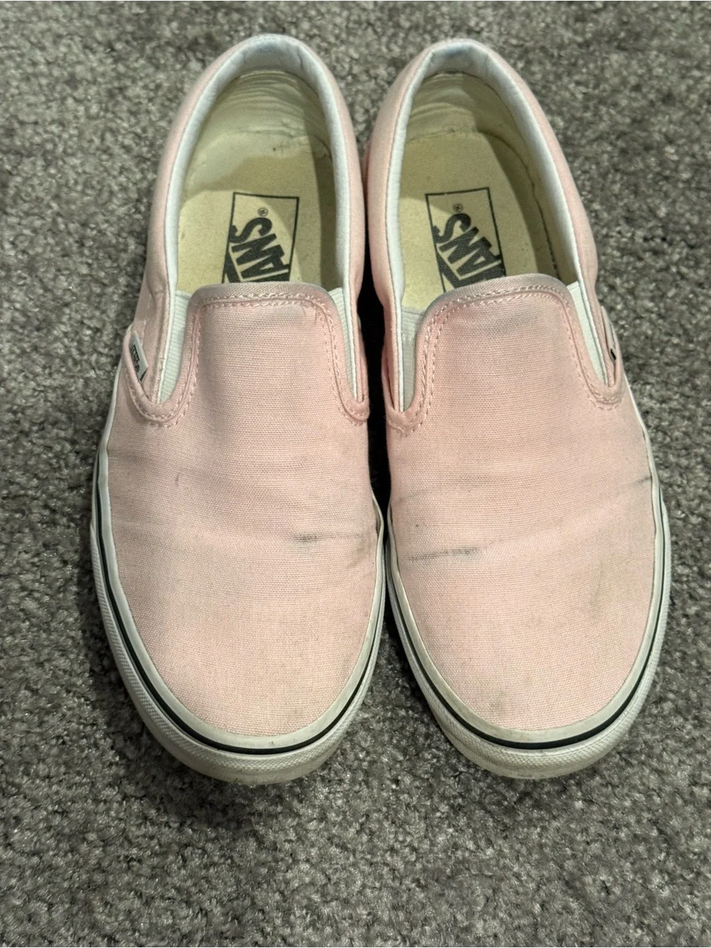 Vans Slip-On Canvas Flats in Light Pink